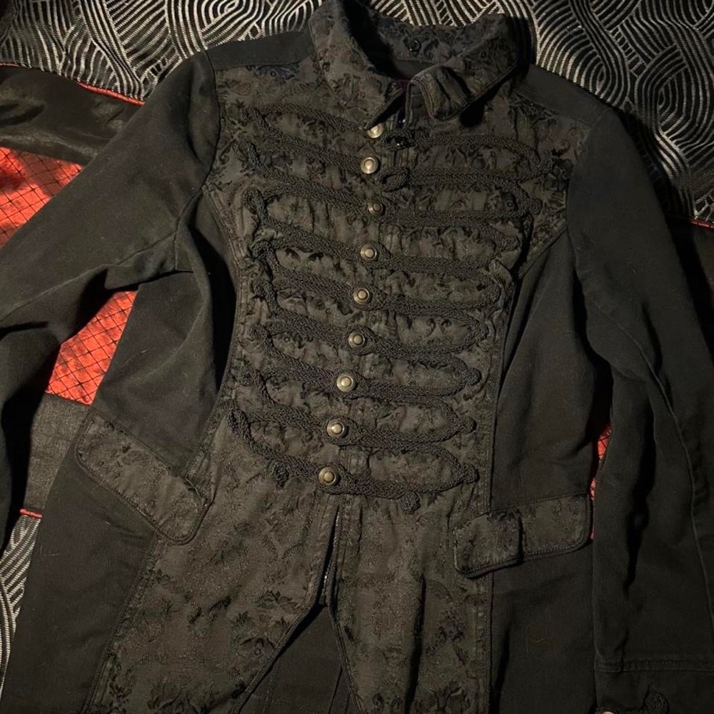 Tripp NYC black denim military style jacket